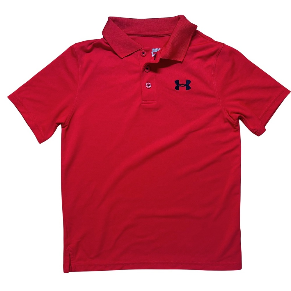 Under Armour Kids Red Collared Short Sleeve Shirt